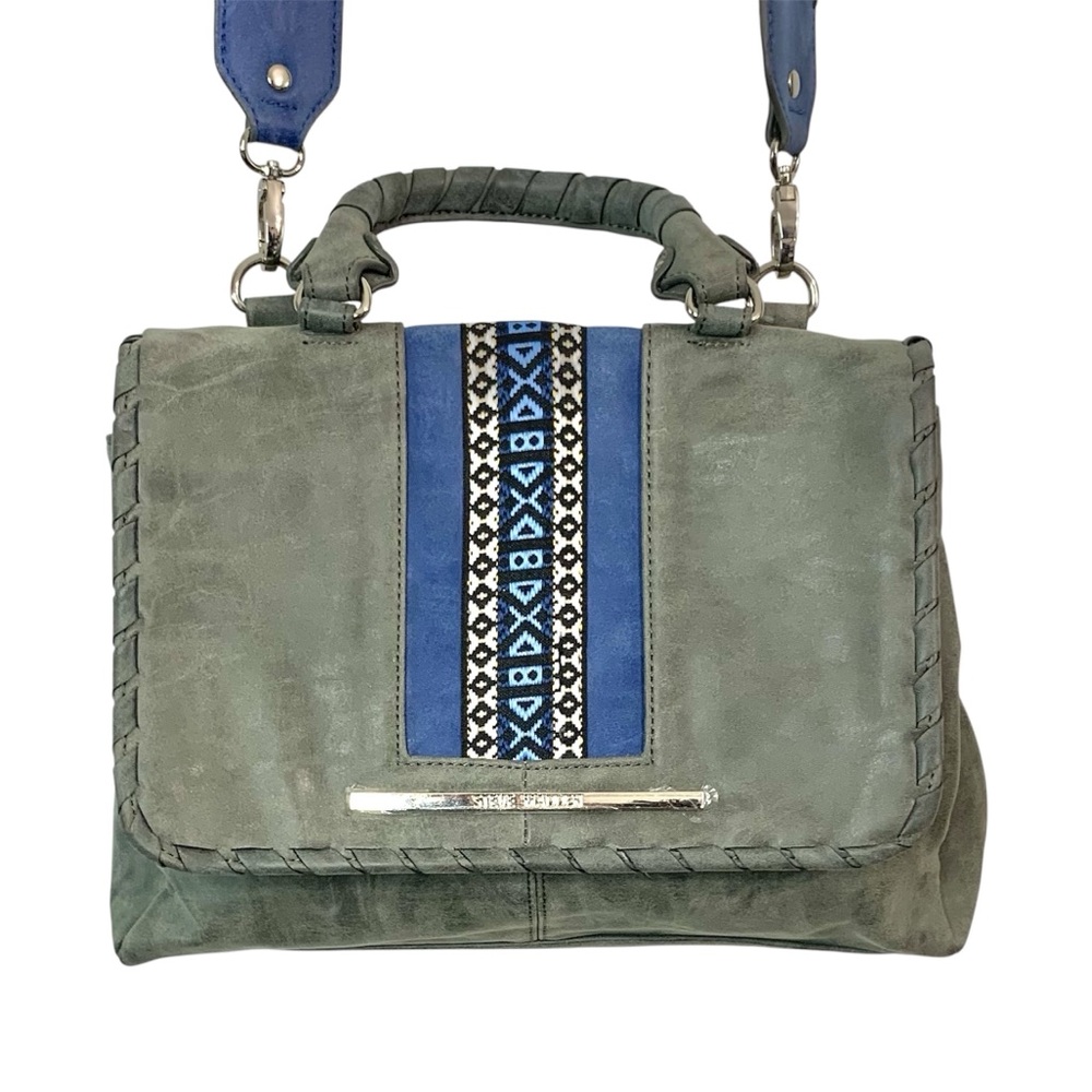STEVE MADDEN Gray & Blue Crossbody Messenger Bag - Picture 3 of 16